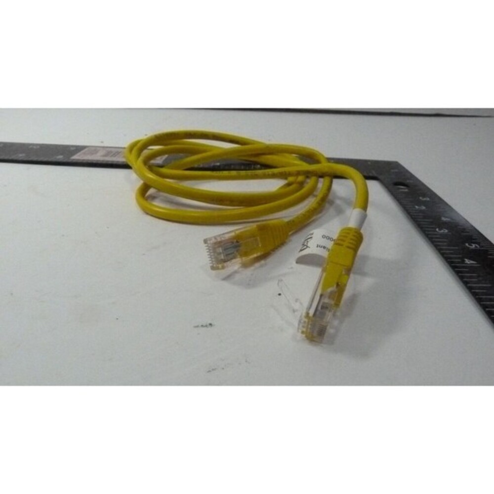 Yellow RJ45 To RJ45 Female Ethernet Cable Patch Cord Round Cable Network
